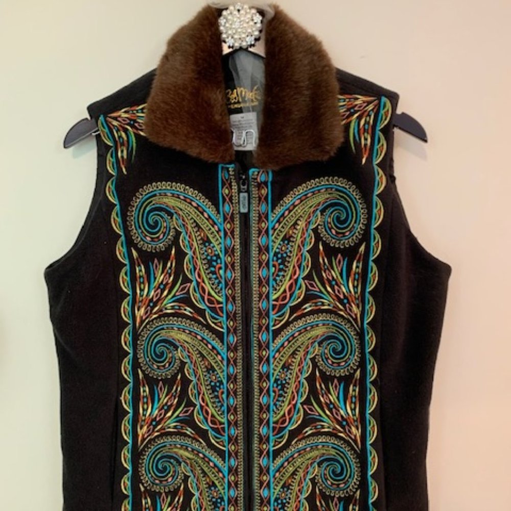 Bob Mackie Wearable Art Womens Vest-Size Medium